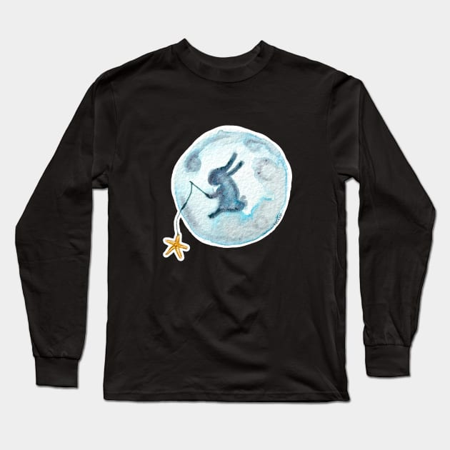 Wish Upon a Bunny Moon Long Sleeve T-Shirt by Lady Lucas
